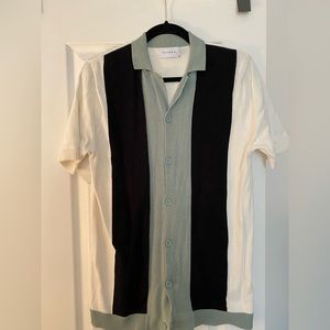 Topman Mens SS Knit Button-Up